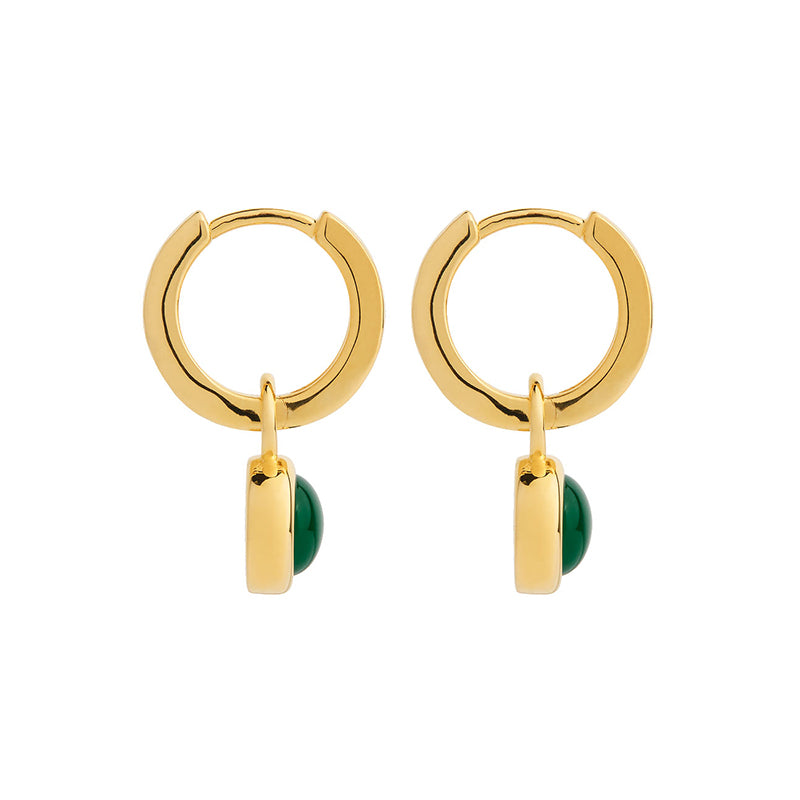 SOLACE GREEN ONYX HUGGIE EARRING