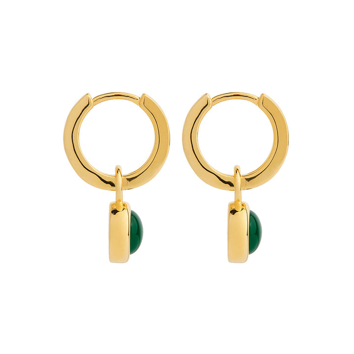 SOLACE GREEN ONYX HUGGIE EARRING