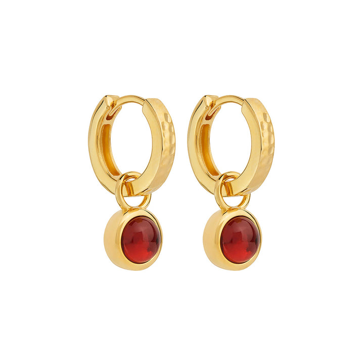 SOLACE GARNET HUGGIE EARRING