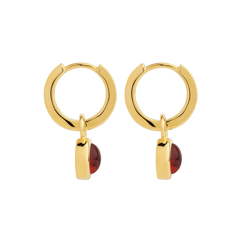 SOLACE GARNET HUGGIE EARRING