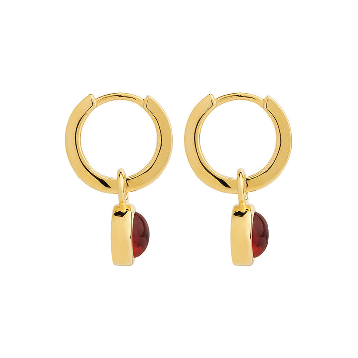 SOLACE GARNET HUGGIE EARRING