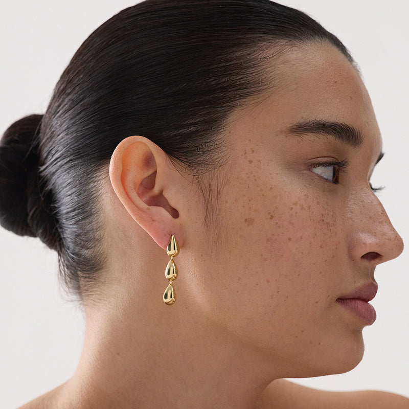 LIORA TRIPLE DROP STUD EARRING