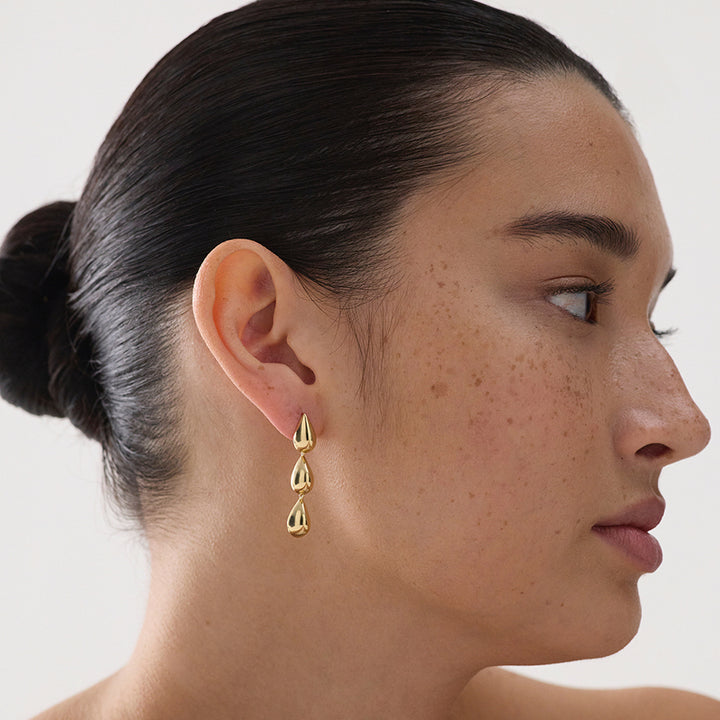 LIORA TRIPLE DROP STUD EARRING