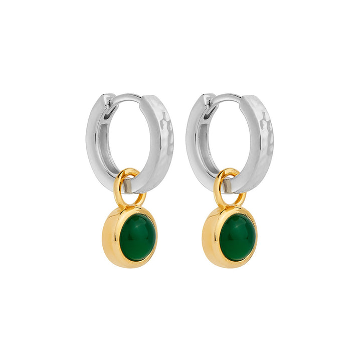 SOLACE GREEN ONYX HUGGIE EARRING