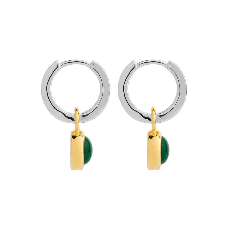 SOLACE GREEN ONYX HUGGIE EARRING