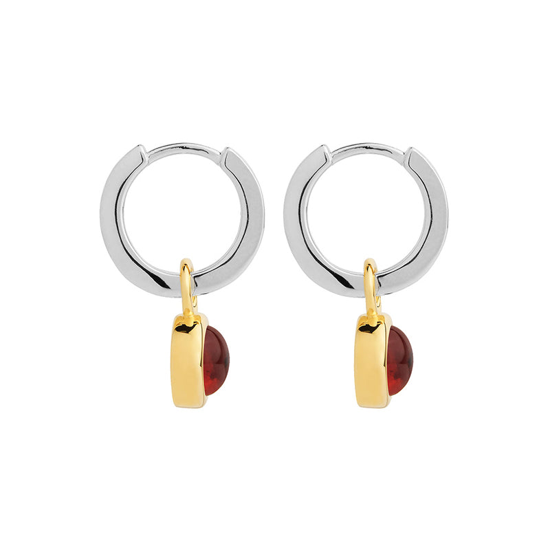 SOLACE GARNET HUGGIE EARRING