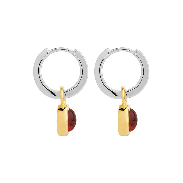SOLACE GARNET HUGGIE EARRING