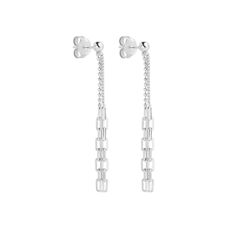 STARDUST DOUBLE CHAIN LINK EARRINGS