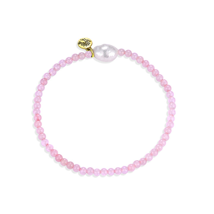 ROSE QUARTZ 'LOVE' LUNA PEARL BRACELET