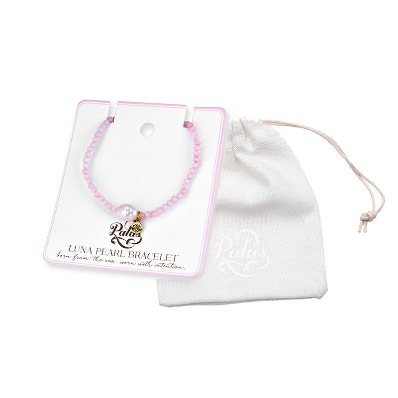 ROSE QUARTZ 'LOVE' LUNA PEARL BRACELET