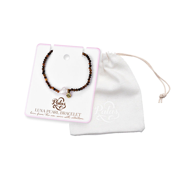 TIGER'S EYE 'COURAGE' LUNA PEARL BRACELET