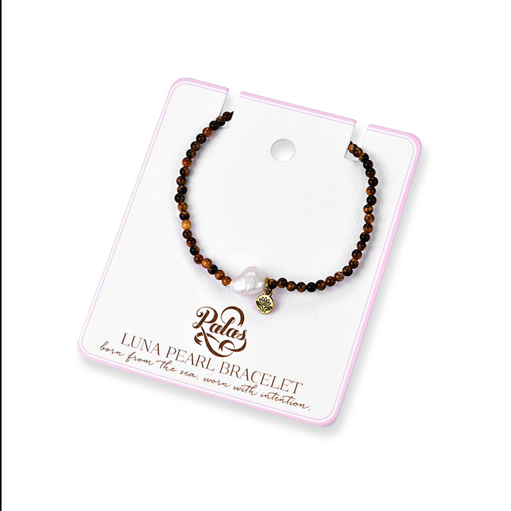 TIGER'S EYE 'COURAGE' LUNA PEARL BRACELET