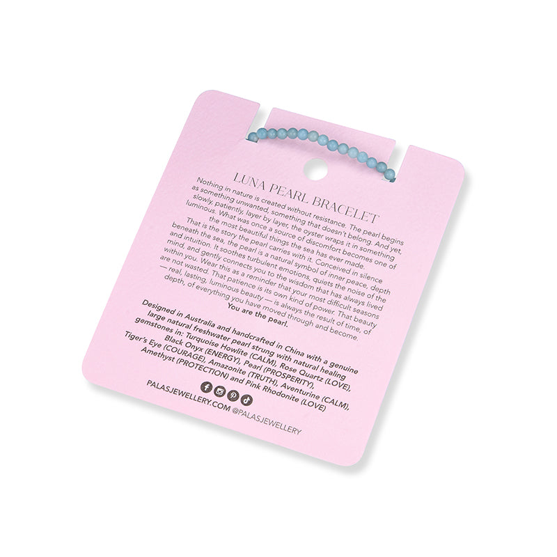 AMAZONITE 'TRUTH' LUNA PEARL BRACELET