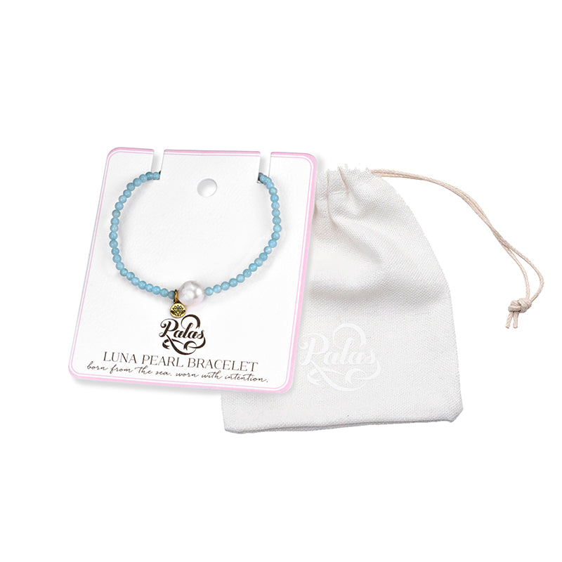 AMAZONITE 'TRUTH' LUNA PEARL BRACELET