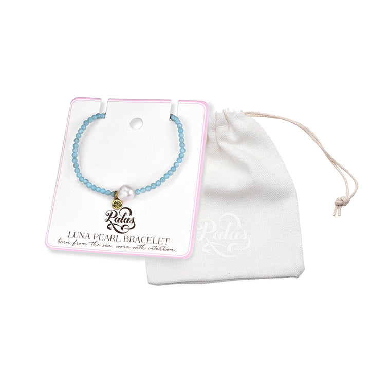 AMAZONITE 'TRUTH' LUNA PEARL BRACELET