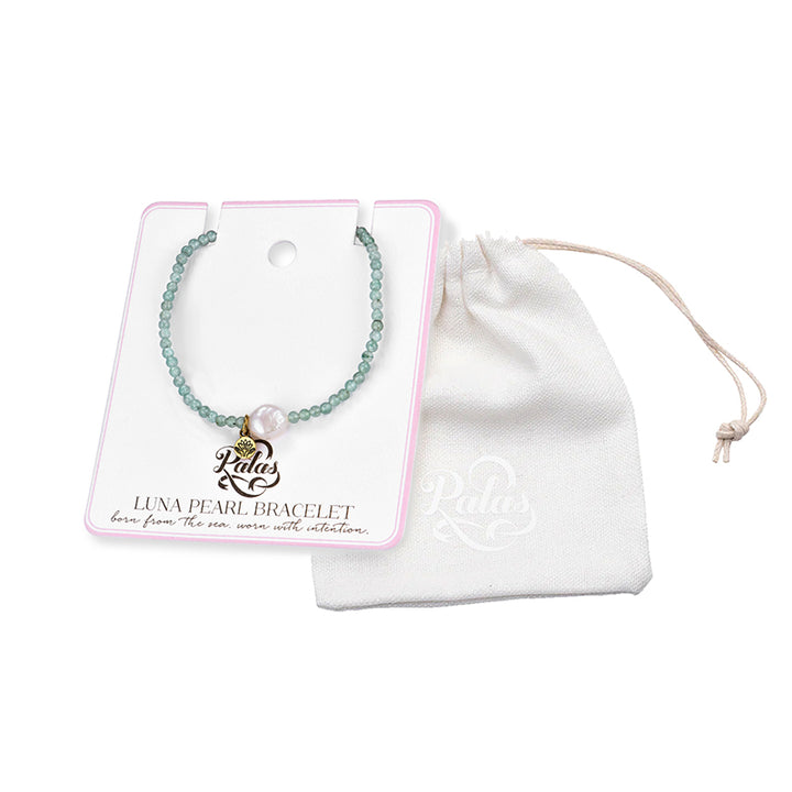 GREEN AVENTURINE 'CALM' LUNA PEARL BRACELET