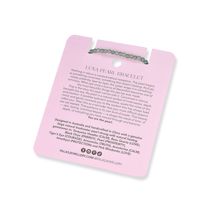 GREEN AVENTURINE 'CALM' LUNA PEARL BRACELET