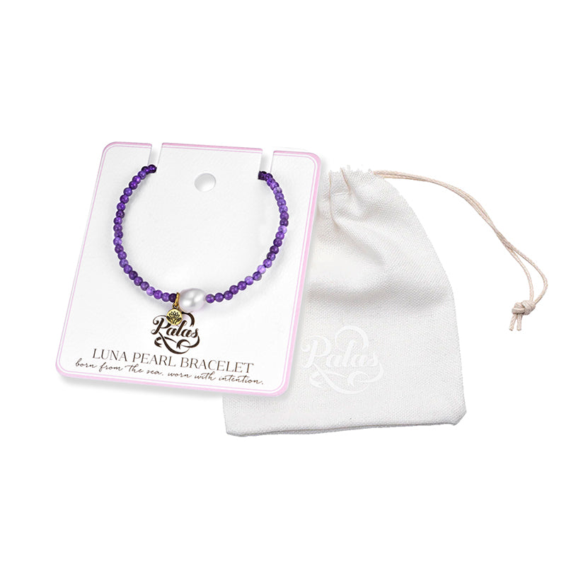 AMETHYST 'PROTECTION' LUNA PEARL BRACELET