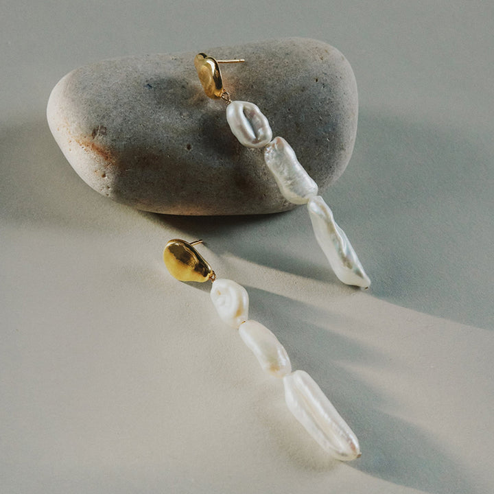 CIELO LONG PEARL DROP EARRINGS
