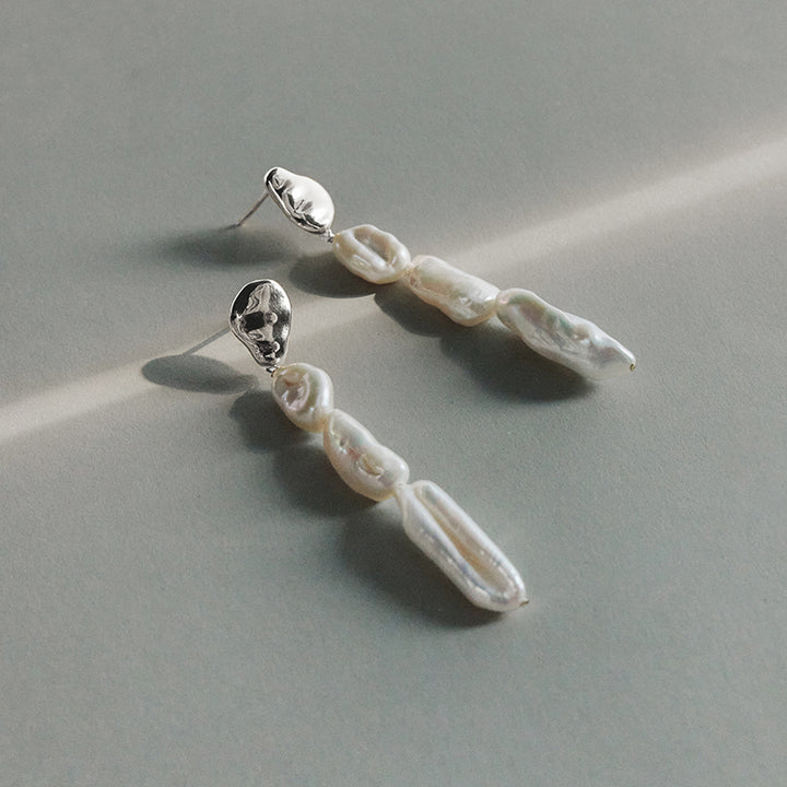 CIELO LONG PEARL DROP EARRINGS