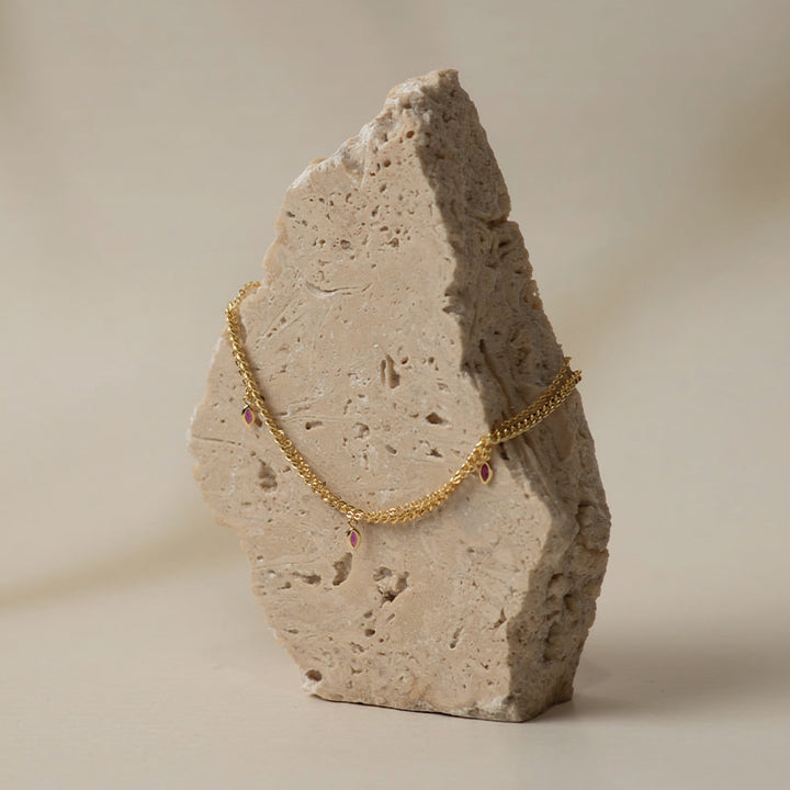 ANKLET WITH RUBY DROPLETS