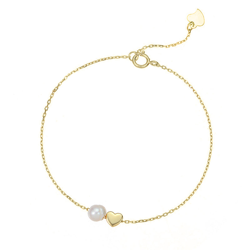 PEARL AND HEART BRACELET