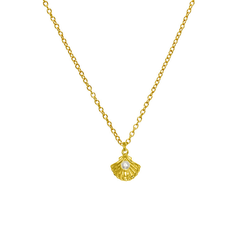 CLAM AND PEARL NECKLACE