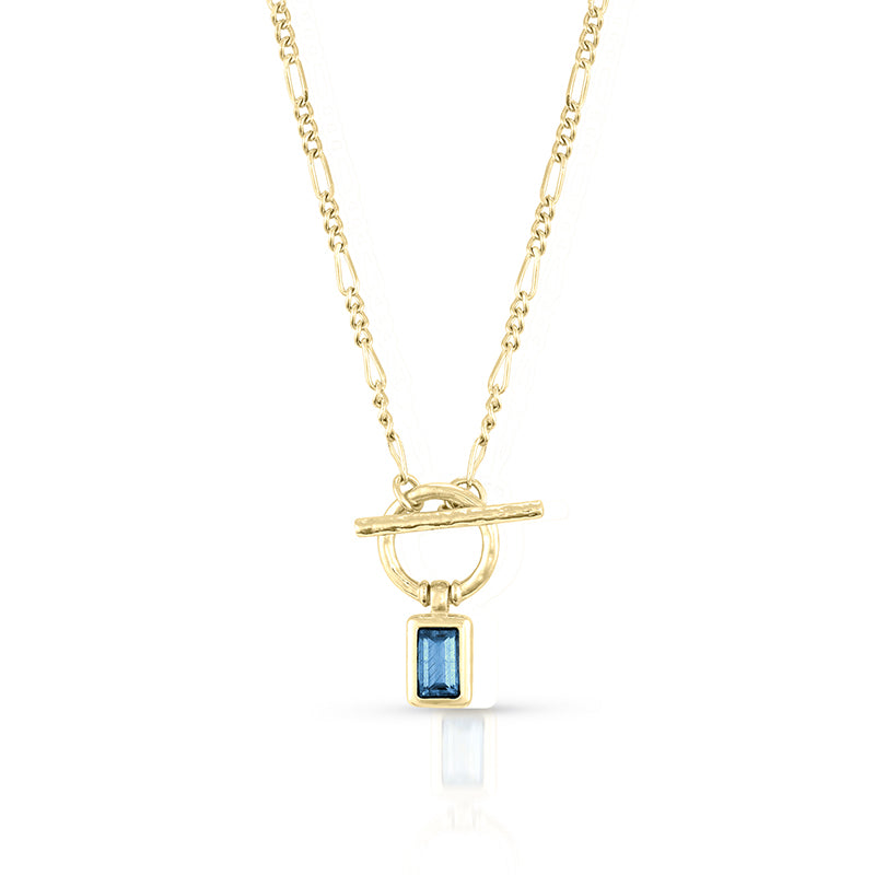 LONDON BLUE TOPAZ TOGGLE NECKLACE