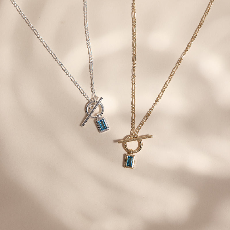 LONDON BLUE TOPAZ TOGGLE NECKLACE