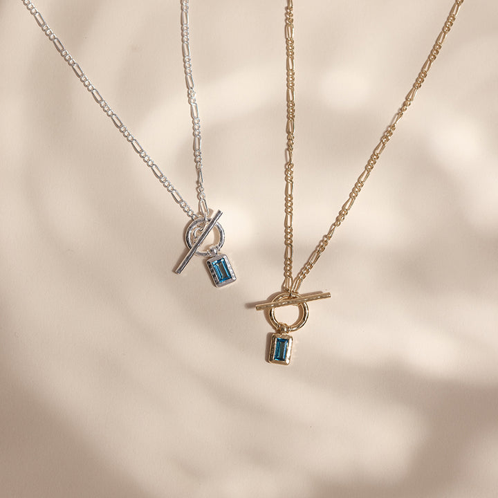 LONDON BLUE TOPAZ TOGGLE NECKLACE