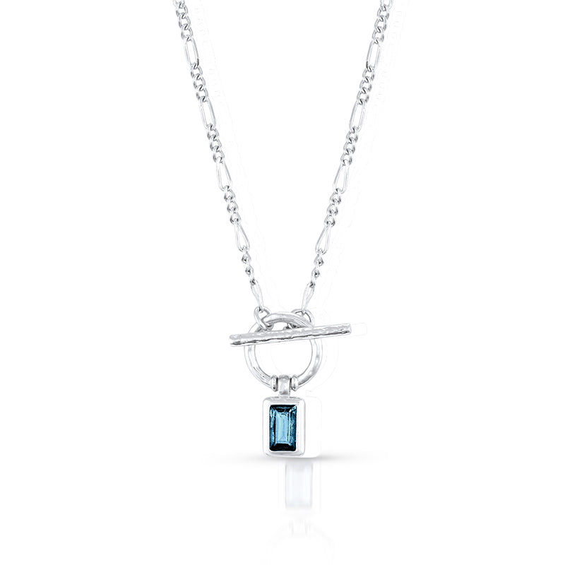 LONDON BLUE TOPAZ TOGGLE NECKLACE