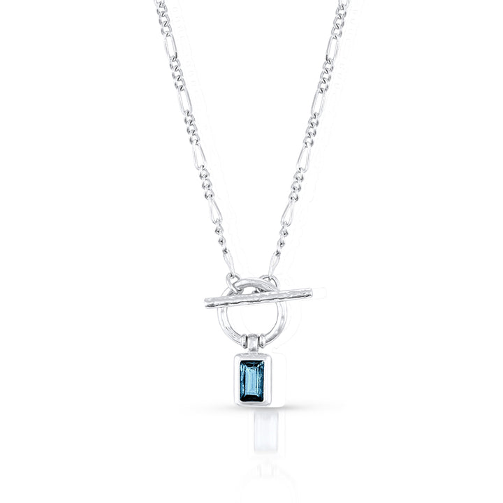 LONDON BLUE TOPAZ TOGGLE NECKLACE