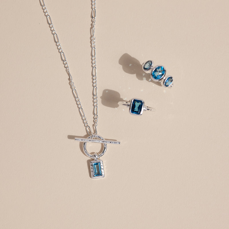 LONDON BLUE TOPAZ TOGGLE NECKLACE