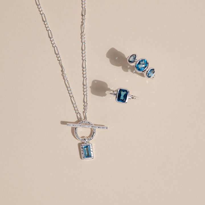 LONDON BLUE TOPAZ TOGGLE NECKLACE
