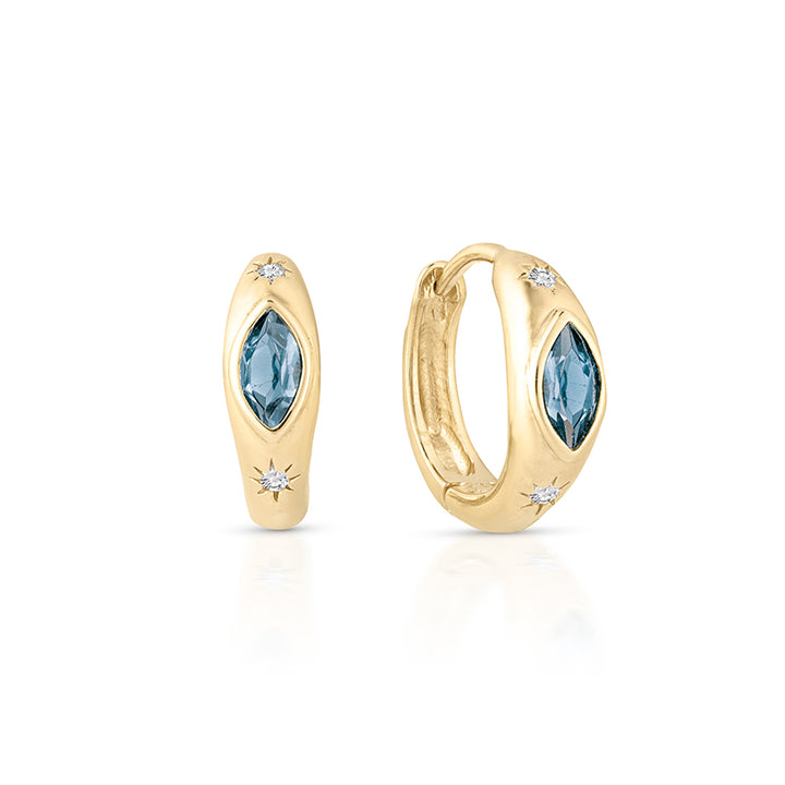 Asteria Topaz Gold Huggies