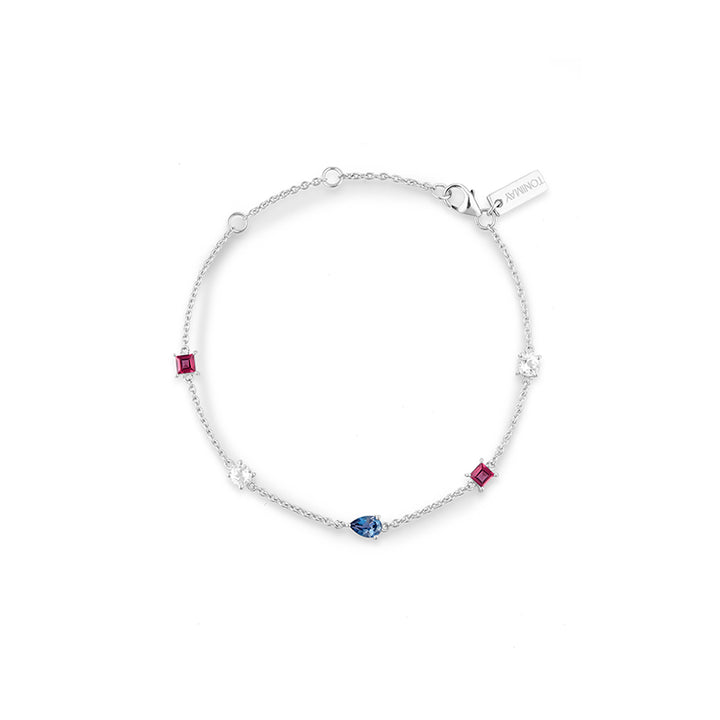 Clover Multistone Silver Bracelet