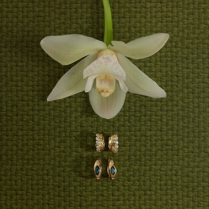Asteria Topaz Gold Huggies