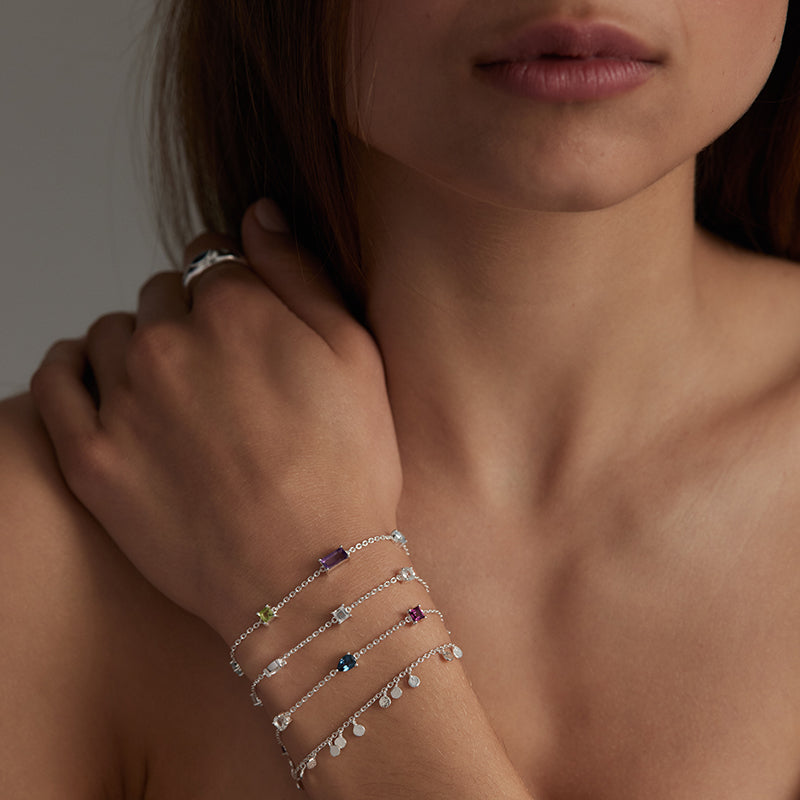 Clover Multistone Silver Bracelet