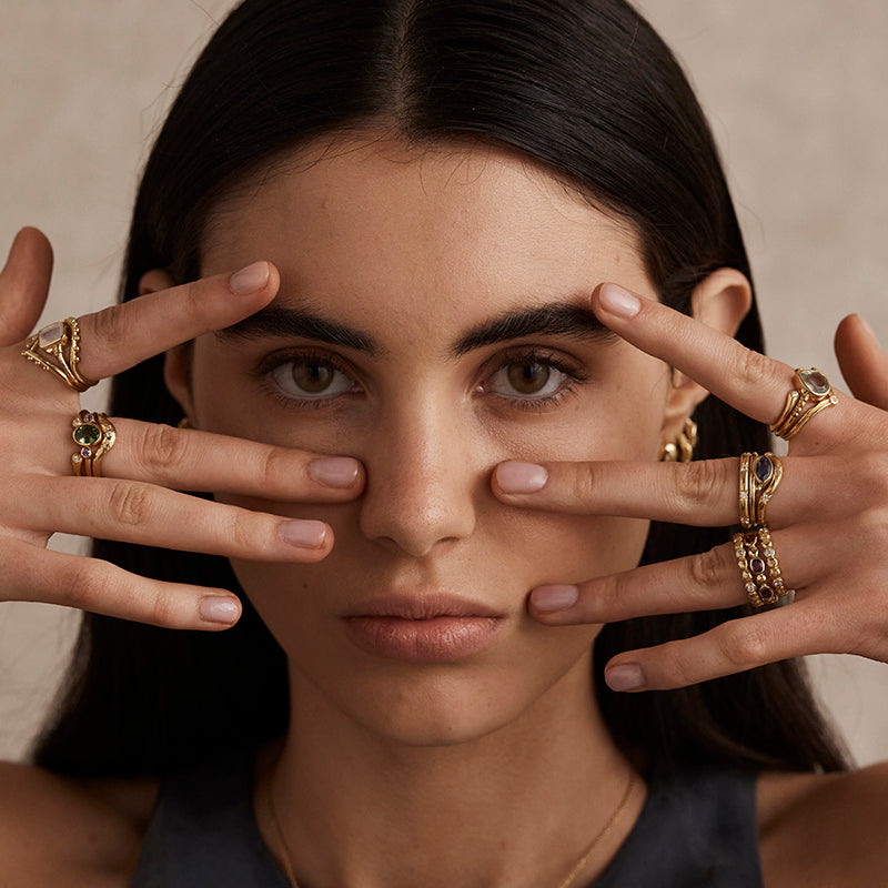 NYRA MARQUISE SAPPHIRE STACKER