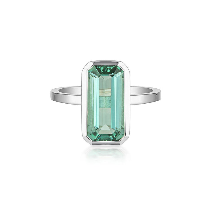 CELEBRATION STACKER RING - LARGE EMERALD CUT - GREEN AMETHYST