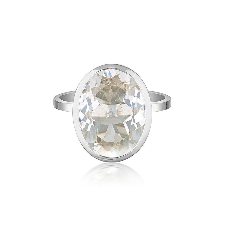 CELEBRATION STACKER RING - LARGE OVAL CUT - WHITE SAPPHIRE
