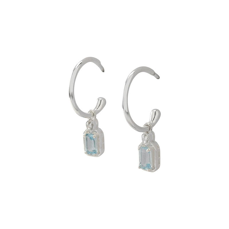 MAEVE SKY BLUE TOPAZ HOOP EARRINGS