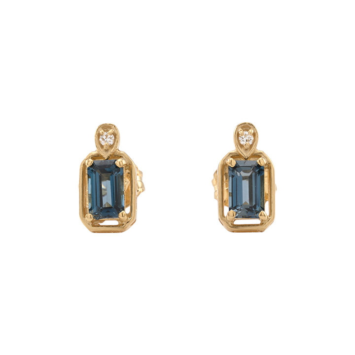 MAEVE LONDON BLUE TOPAZ STUD EARRINGS
