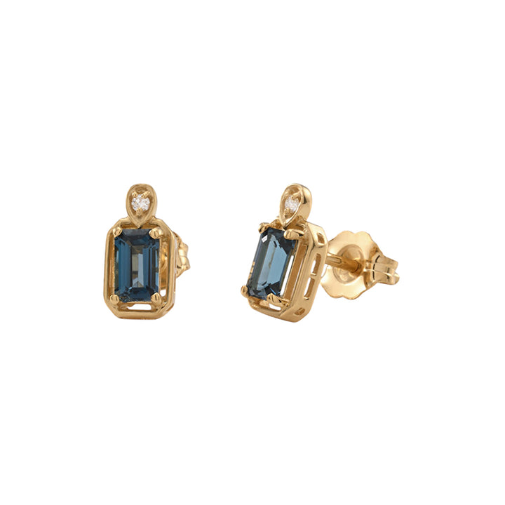 MAEVE LONDON BLUE TOPAZ STUD EARRINGS