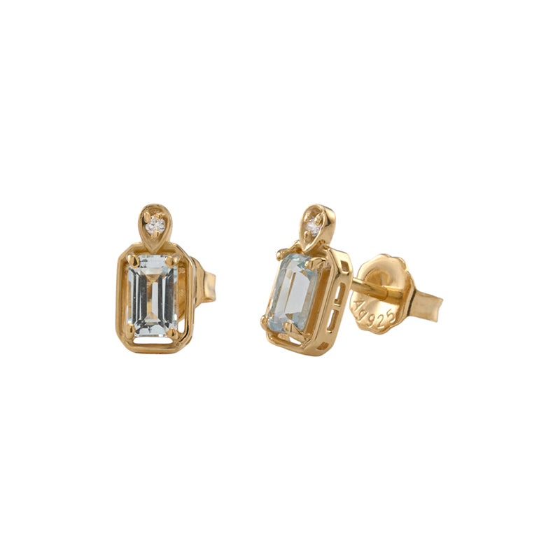 MAEVE SKY BLUE TOPAZ STUD EARRINGS