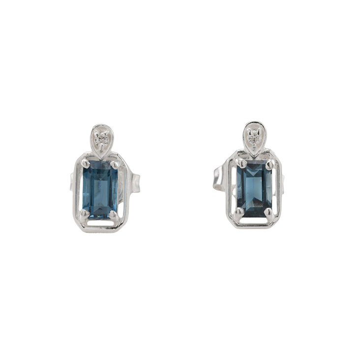 MAEVE LONDON BLUE TOPAZ STUD EARRINGS