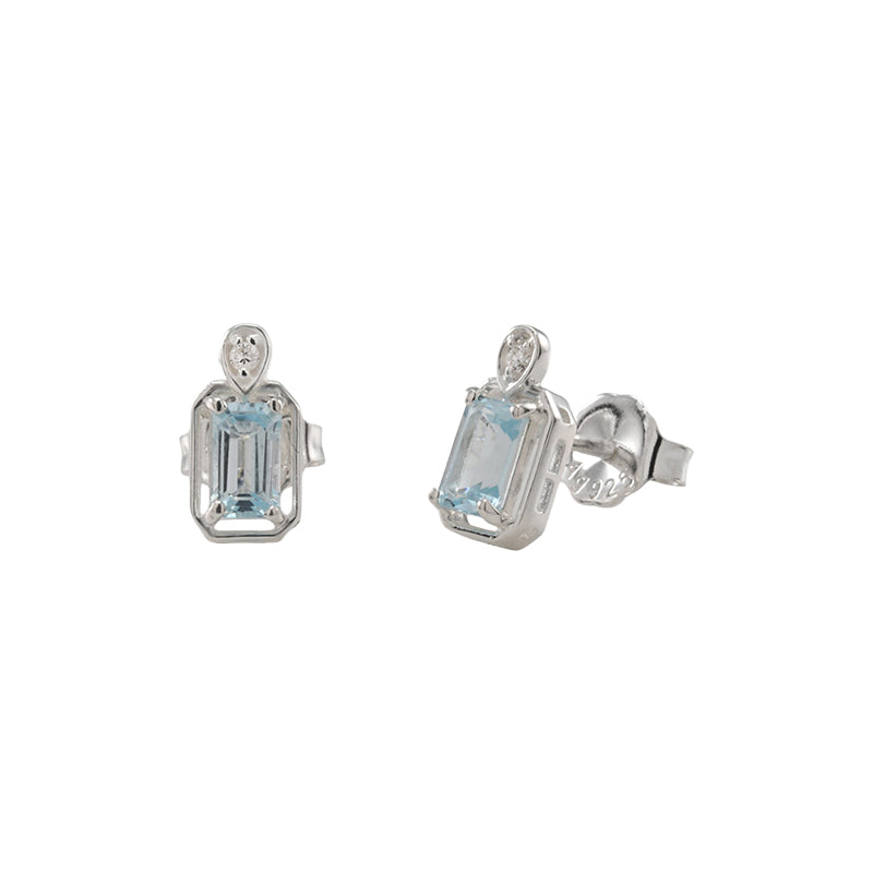 MAEVE SKY BLUE TOPAZ STUD EARRINGS