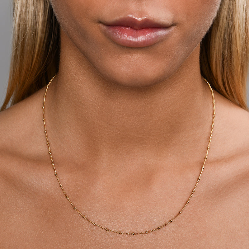 GOLD FILLED CURB & BEAD CHAIN