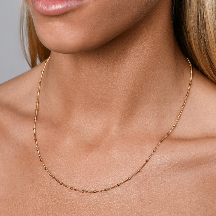 GOLD FILLED CURB & BEAD CHAIN