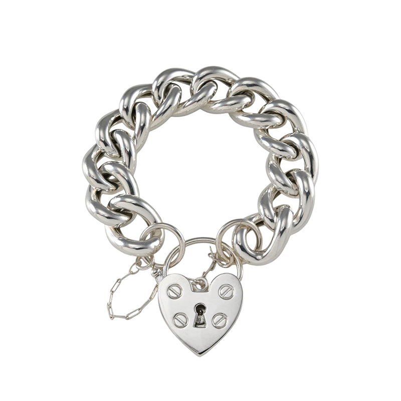 OVAL LINK MAMA BRACELET WITH PADLOCK